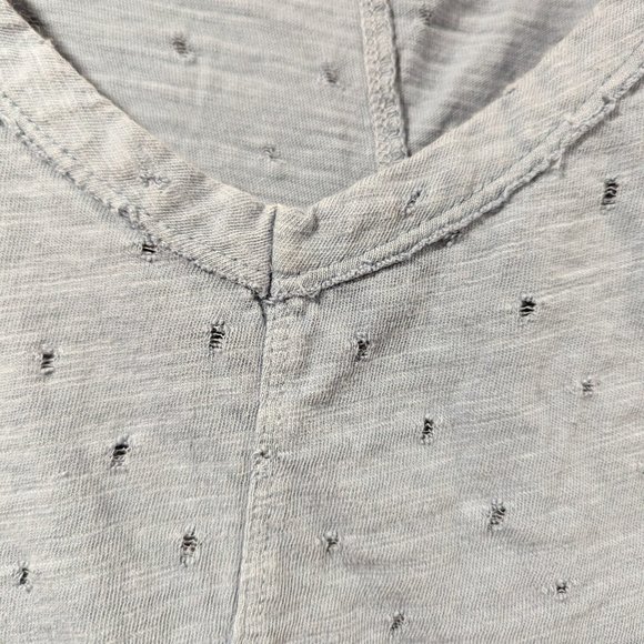 mododoc Women's Blue Textured 3/4 Sleeve V-Neck Blouse Sz M - Picture 5 of 6